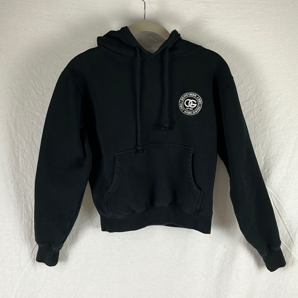 Obey Worldwide Crop Hoodie Size XS